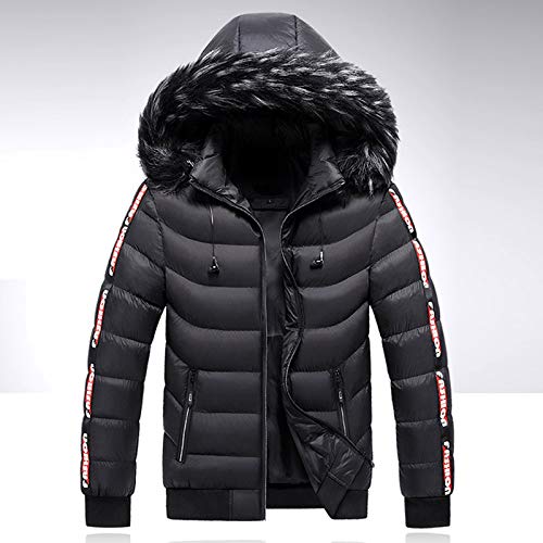 Puffer Jacket for Men Waterproof Winter Bubble Coats Winter Parka Jacket with Detachable Faux Fur Hood Pockets2