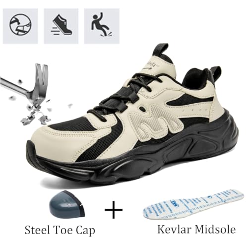 Image of Nutropa Steel Toe Boots for Men, Lightweight Safety Work Shoes, Comfortable Breathable Composite Toe Boots Slip-Resistant Indestructible Shoes