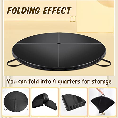 Pangda Pole Crash Mat 5Ft Wide Pole Dancing Mat Epe Foam Safety Padding Portable Crash Mat Exercise Mat Round Folding Black Pole Cushion For Home Gym Beginners Fitness Gymnastic #TOP2