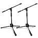 AxcessAbles MS-101L Low Profile Microphone Stand with Boom (2-Pack)
