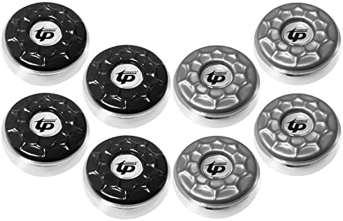 TORPSPORTS Shuffleboard Pucks,(Dia.53mm 2-1/8'') Mini Shuffleboard Pucks Set, 8Pcs Shuffleboard Pucks Equipment for Family Fun Home Game Black&Grey