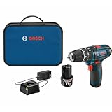 Bosch PS130-2A 12-Volt Lithium-Ion Ultra-Compact Hammer Drill/Driver Kit, 3/8-Inch