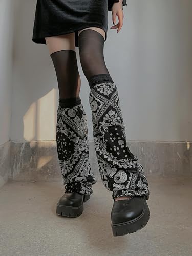 Image of YELAIVP Kawaii Leg Warmers Y2K Knit Lace up Leg Warmers Cute Japanese Harajuku Lolita Leg Warmer for Women Girls