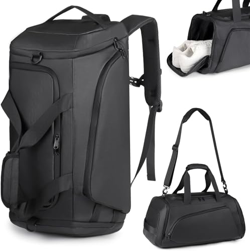 Sporttasche Herren, 40L Reisetasche mit Schuhfach & Nassfach Sporttaschen Sportbeutel Schwimmtasche Wasserdicht Trainingstasche Herren Gym Tasche Saunatasche