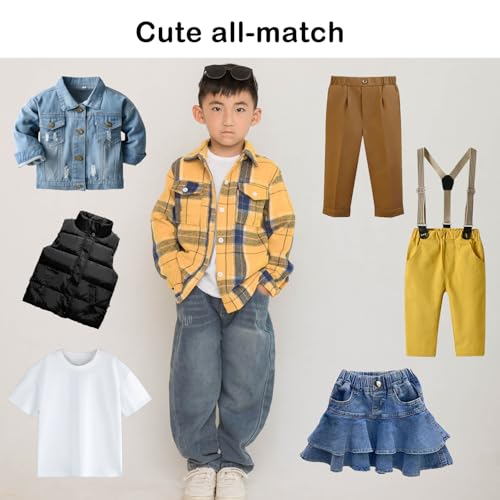 Little Flannels 2 Pack Toddler Baby Boys Plaid Flannel Shirts Jackets Long Sleeve Lapel Button Down Shirt Top Outfit4