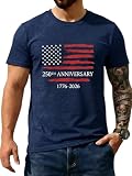 CJQCJQ Freedom Shirts for Men Vintage 1776-2026 250th Anniversary Graphic Summer Tee(F23-Navy,XL)