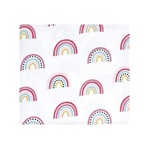 Image of Hudson Baby Unisex Baby Cotton Flannel Receiving Blankets Bundle, Modern Rainbow, One Size