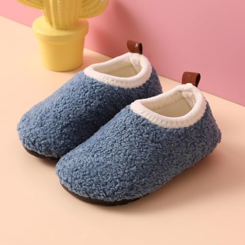 Kids Plush Loafers Ankle Closed Toe Indoor Slippers Boys Girls Soft Flat Non Slip House Shoes Fuzzy Warm Lightweight4