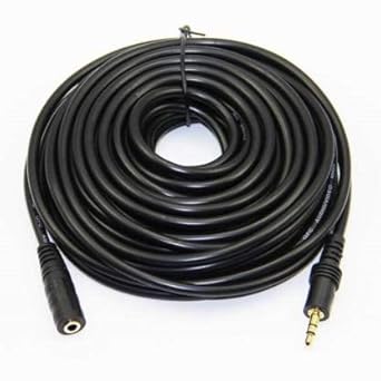 Pluto Accessories 3.5Mm Male To Female Stereo Aux/Auxiliary Cable Compatible With Headphone, Mobile Phone, Car Stereo, Home Theatre And More (Black, 10 Meter, 32.8 Feet)