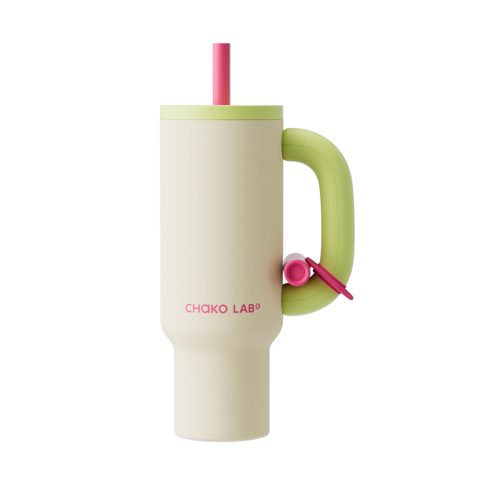 CHAKO LAB BaWang Insulated Stainless Steel Tumbler | Tumbler with Handle and Straw 33oz | Cup Holder Friendly for Travel | Leakproof Water Bottle | BPA-Free | Cerratic liner| green