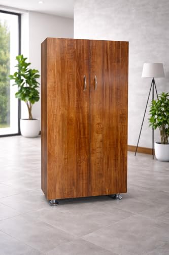 Image of Shoe Rack Organizer with Doors, 6 Shelves Wooden Shoe Cabinet for Home, 25 Pair Storage Tower, Engineered Wood Shoe Rack with Soft Close Hinges, Brown,Easily accommodate Upto UK Size 10
