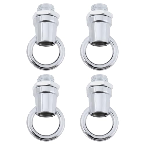 Create idea Lot de 4 Crochets de Lustre Ronds en Métal M10 Base de Lustre Rétro pour Installation de Lustre Chromé