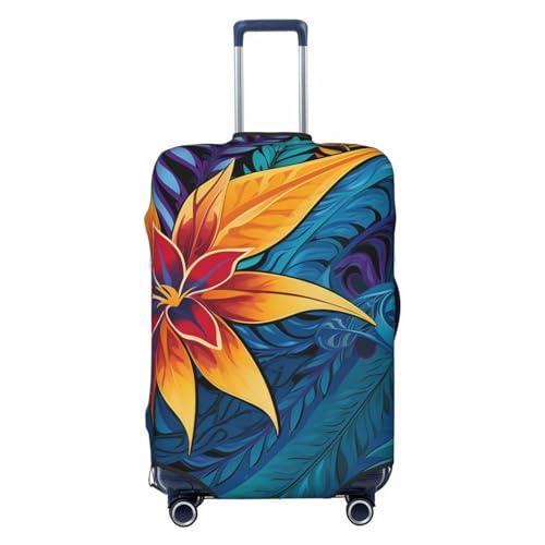 Luggage Cover Protector Washable Stretch Suitcase Protector Tropical Leaves Pattern for Tribal Design Suitcase Cover Anti-Scratch Travel Baggage Covers Fits 18-32 Inch Luggage Protectors