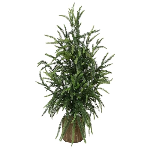 2ft Premium Lifelike Easter Artificial Norfolk Pine Tree with Realistic Artificial Wood Pot Perfect...