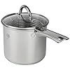 KARL HAUSMANN Friteuse Induction avec Panier - Casserole à Friture Inox 3,6L - Faitout à Friture avec Panier et Couvercle - Friteuse Manuelle Traditionnelle - Compatible Induction - Poêle à Friture
