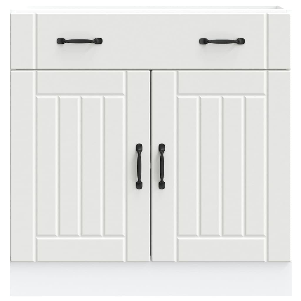 Myheimly Küchenschrank Küchenzeile,Küchenmöbel Einbauküche Schrank,Holzwerkstoff Schrank,Weiß,Kitchen Cabinet,80 x 46 x 81.5 cm