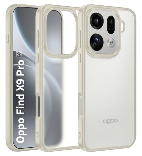 Image of Golden Sand Rugged Frosted Matte Case for Oppo Find X9 Pro 5G | Slim Hybrid TPU + PC Shockproof Back Cover with Anti-Slip Grip & Raised Camera Protection (Silk Cream)
