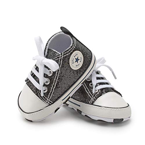 Kidsun Tutoo Unisex Baby Boys Girls High Top Sneaker Soft Anti-Slip Sole Newborn Infant First Walkers Canvas Denim Shoes #TOP2