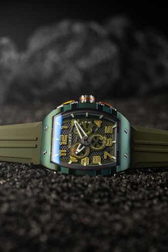 Image of Nubeo Men's 49mm Magellan Retrograde Chronograph Watch with Rubber Strap NB-6088