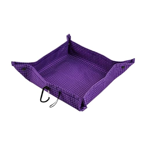 predolo キャンプ用収納トレイオーガナイザー 折りたたみ式 整理整頓 ポータブル収納ボックス ハイキングシートマット 鍵 家庭用 小型工具用, 紫