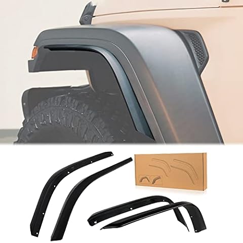 Front & Rear Fender Flares Compatible with 2018-2023 Jeep Wrangler JL & JLU Unlimited Sahara, Off-Road Wheel Flares Liner 4 PCS (Not fit 4xe) Cover