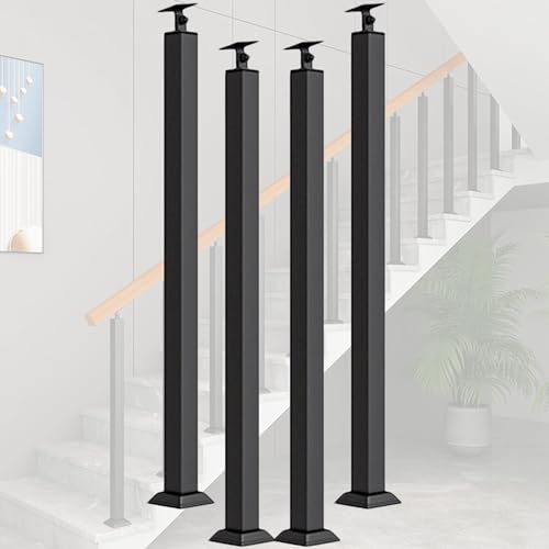 Kits de garde-corps d'intérieur design en fer forgé noir | Finition carrée