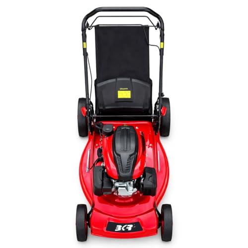 Image of BKR Petrol Lawn Mower | 20 inch Rotary with 196cc 7HP Engine | Manual Push | 75L Grass Collector | 8-Level Height Adjustment | Circular Blade | Foldable Design | 6-Month Manufacturer Warranty