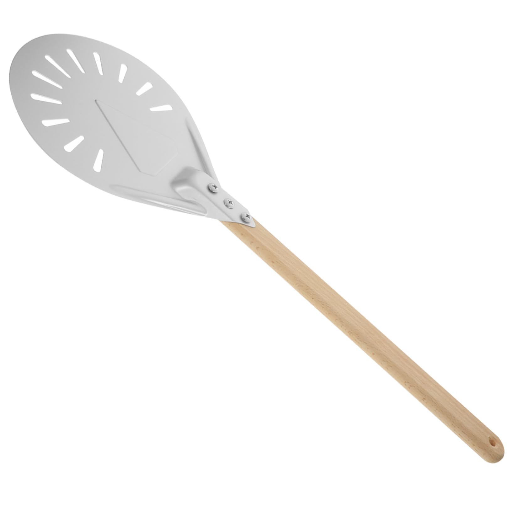 STOBAZA 8 Inch Pizza Shovel Metal Oven Pizza Peel Wooden Handle Baking Spatula for Easy
