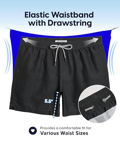 Image of maamgic Mens Swim Trunks 5 Inch with Mesh Lining, Quick Dry Mens Bathing Suit, Swim Shorts for Swimming and Beach