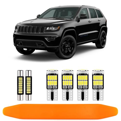 AUTOGOOD 15pcs Interior LED Lights Kit Super Bright Map Dome Bulbs for 2011-2018 2019 2020 Jeep Grand Cherokee all models,with Placement Diagram and Install Tool