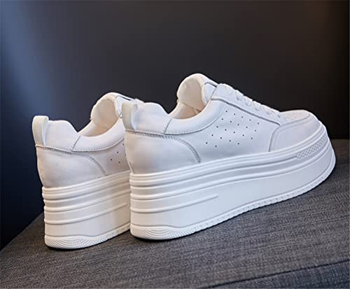 Image of ACE SHOCK Women Wedges Sneakers with Hidden Heel Ankle High Platform Walking Shoes Fashion Bride Wedding Shoes