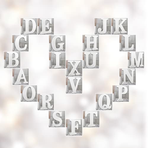 Aocean 8 Inch White Wood Letters, Unfinished Wooden Letters For Wall Decor Decorative Standing Letters Slices Sign Board Decoration For Craft Home Party Projects (R) #TOP5