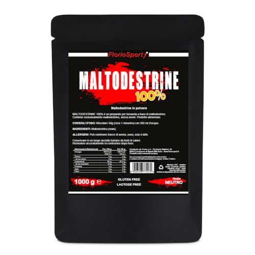 FlorioSport Maltodestrine 100% in Polvere, 1000 g Neutre. Energia e Recupero Muscolare