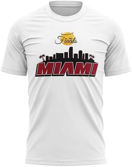 Printbox Originals Miami Skyline - Camiseta de baloncesto para hombre, camiseta de baloncesto de Miami para hombre Final 2023