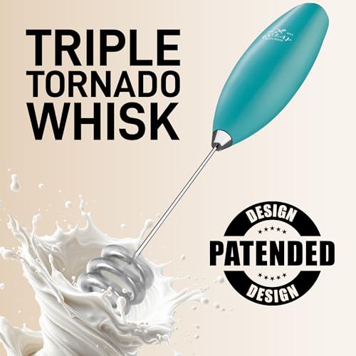image for Zulay Kitchen Tornado Whisk Milk Frother with 4 AA Duracell Batteries 