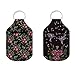 Veniyate Women Girls Travel Cosmetic Makeup Bottle Holder Sleeve 2 Packs with Hummingbird Flower Pattern Lightweight Keychain Holder Organizer Neoprene Container Keyrings