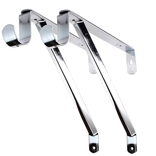 Desunia Adjustable Closet Rod & Shelf Support Bracket - Chrome - 2 Pack