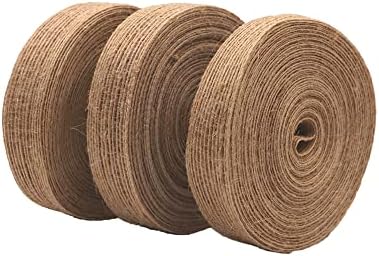 Burlap Jute Ribbon, Brown Rustic Hessian Ribbon, Gift Craft Ribbons, 3 Rolls x 10M, 2CM