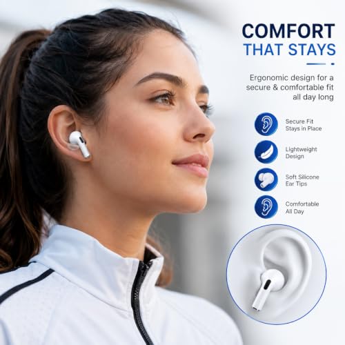 Image of Bluetooth 5.4 Wireless Earbuds with 36 Hours Playtime, HD Calling Mic, Touch Controls, Fast Pairing, Lightweight TWS Earphones with Charging Case for Android & iOS