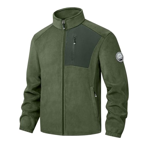 Veste homme polaire double épaisseur avec col montant chaud