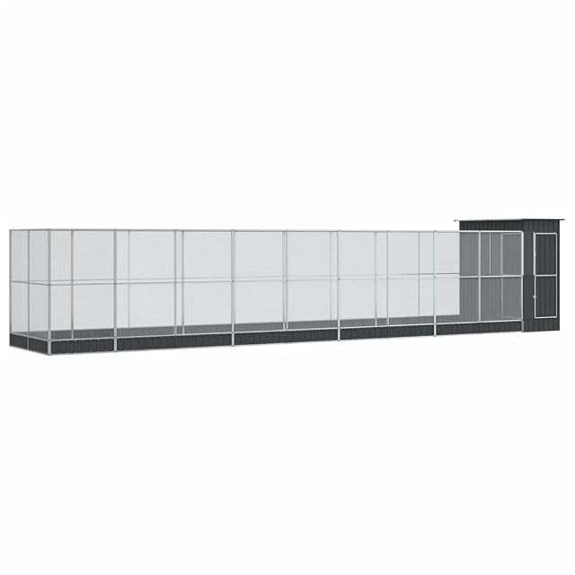 vidaXL Pajarera con extensión Acero Plateado 1037x203x216 cm