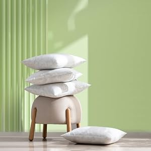 Dorrin Nessin 26×26 Feather Throw Pillows Inserts Set of 2 with 100 Skin Friendly Cotton Shell Stuffer Bed and Couch Decorative Pillows Indoor Decorative Feather Pillows