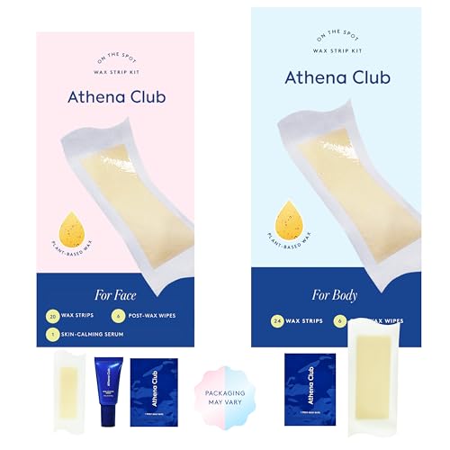 Image of Athena Club Wax Strip Kit Bundle - Face & Body Hair Removal Strips with Soothing Aftercare, Dermatologist-Tested, Easy At-Home Waxing for Smooth Skin