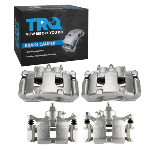 Image of TRQ Front and Rear Brake Caliper Set Zinc Coated Brackets Compatible with 2006-2010 Chevrolet Impala 2006-2007 Monte Carlo