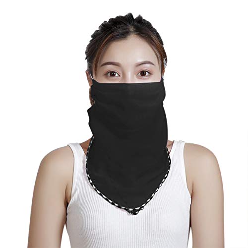 Womens Adjustable Sun Protection Face Mask Breathable Print Silk Neck Gaiter 50+ UV Protective Mask for Face Neck2