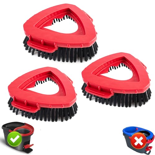 Sgizoku 3 cabezales de repuesto para fregona Vileda Turbo, cepillo con cerdas completas para la limpieza de suelos duros en cocina, baño, piscina y terraza