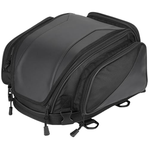 Sacoche arrière de moto extensible haut de gamme avec porte-casque pour sissy bar