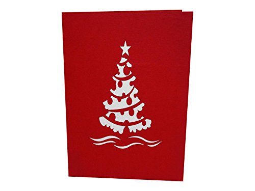 lovepop Tree Christmas Greeting Card, Red