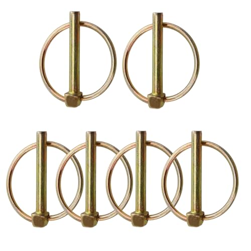 Perni rotondi 6 pezzi, perni 8mm x 70mm, perno di sicurezza zincato con supporto a molla, bullone di sicurezza, per rimorchi, trattori, biciclette, barche