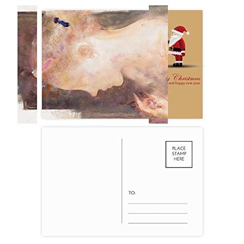 Cartes postales peinture à l'huile Père Noël pour votre décoration de table